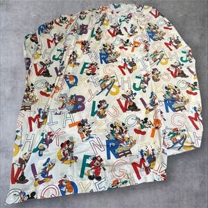 Vintage 1990 Disney Mickey & Friends Alphabet Twin Fitted/Flat Sheet Set